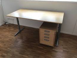 Ikea galant büro schreibtisch 160x120 cm. Ikea Buromobel Set Mit 3 Schranken Schreibtisch Und Rollcontainer Buche Eur 1 00 Picclick De