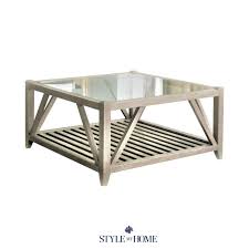 Save on brand name glass coffee tables. Samuel Oak Glass Coffee Table Square Style My Home