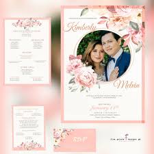 Templates clic sample wedding invitation and entourage with. Basic Wedding Invitation Blush Pink Shopee Philippines