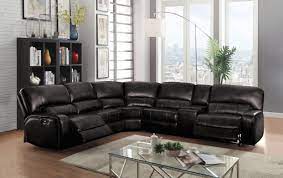 Find the right leather sectional with our leather options and configurations. Saul Sectional Sofa With 2 Power Recliners Black Leather Aire 54150ac Casye Furniture