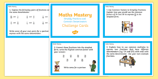 Etc, until we can't go any further. Simplifying Fractions Year 6 Maths Mastery Challenge Cards
