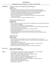 Public Health Resume Samples Velvet Jobs