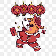 赤い封筒とお祝いのランタンを持っている漫画の牛 red envelope 旧正月 旧正月画像とpsd素材ファイルの無料ダウンロード pngtree in 2021 red envelope new year illustration chinese new year