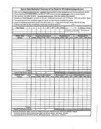 Basketball Stat Sheet Free Download Report Template