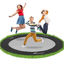 A better bounce is common on a rectangle trampoline compared to say a 12ft round trampoline due to one side being shorter in length. Akrobat Inground Trampoline Primus Premium Round 12ft