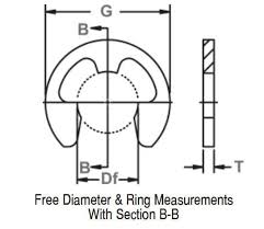 external snap ring e type metric me series rotor