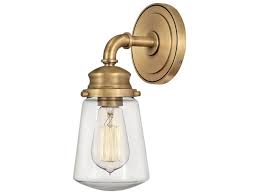 Hinkley Lighting Heritage Brass 1 Light Glass Industrial Vanity Light 5030hb