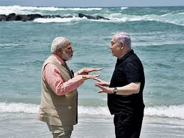 Image result for pic of modi and israeli pm riding water desalination plant
