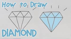 How To Draw A Diamond Cartoon Diamond Easy Youtube Wonderful design of the golden ring with a large blue diamond. how to draw a diamond cartoon diamond easy