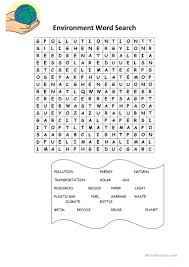 Environment Wordsearch Worksheet Free Esl Printable Worksheets Made By Teachers In 2020 Math Packets Summer Math Packet Elementary School Students