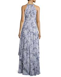 Siena Beaded Halter Chiffon Gown