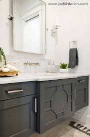 Dark Gray Bathroom Vanity Is Painted With Sherwin Williams Sw7068 Grizzle Gray Grey Bathroom Vanity Bathroom Cabinet Colors Grey Bathroom Cabinets