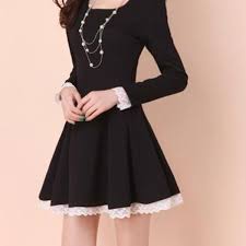 2015 Spring And Autumn Clothing Of New Korean Girls Long Sleeved Slim Lace Dress Skirt Asia Size S M L Xl Long Sleeve Lace Dress Fashion Clothes Women Dresses