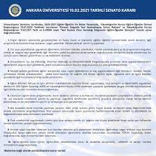 Ankara Universitesi 19 02 2021 Tarihli Senato Karari Ankara Universitesi