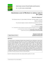 Did you know that labour law in malaysia does not protect most employees? Pdf Awareness Level Of Workers To Labour Laws In Sri Lanka