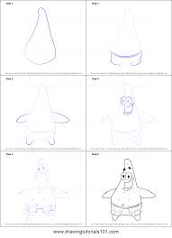 How To Draw Patrick Star From Spongebob Squarepants Printable Step By Step Drawing Sheet Dra Spongebob Drawings Spongebob Painting Drawing Cartoon Characters