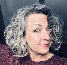Silver Waves Curly Hair Styles Grey Hair Inspiration Blending Gray Hair