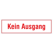 Rüstet euch gut für den weg aus, denn hier warten einige trainer und ein erster kampf mit team aqua! Kein Ausgang Hinweisschild Als Aufkleber In Pvc Folie B2b Schilder