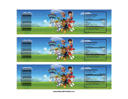 Paw Patrol Water Bottle Labels Free Printable