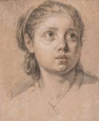 Sold at Auction: François André Vincent, Attributed to Francois-Andre Vincent  Head of a Young Woman Looking Up