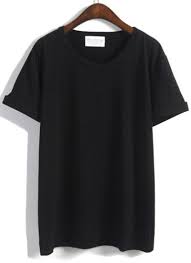 Cuffed Loose Grey T Shirt Plain Black T Shirt Black Tshirt Outfit Black Short Sleeve Shirt