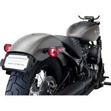 Cycle Visions Curved License Plate Mount With Slick Signal For 2018 2019 Harley Street Bob And Slim Black Cv4653b Get Lowered Cycles