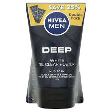 Want to browse through our nivea men product range? Nivea Men Deep White Oil Clear Detox Mud Foam 2 X 100g Save 25 Tesco Groceries
