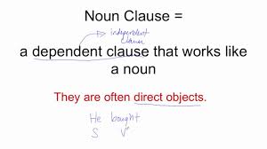Connect the sentence diagram to the independent clause with a little forked line. A What Is A Noun Clause English Grammar Video Teaching