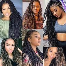 18 Inch Passion Twist Hair Water Wave Braiding Hair Butterfly Locs Crochet Braids Synthetic Natural Braid Hair Twist Hairstyles Braided Hairstyles Crochet Hair Extensions