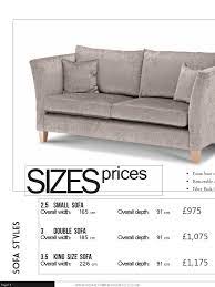 Highly Sprung Sofas Brochure Sprung Sofa Small Sofa King Size Sofas
