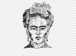 Click here to see a complete collection of frida kahlo oil artworks paintings and drawings, that include some of the world's best known, most popular and most expensive pieces. Drawing Artist Painting Frida Kahlo Artwork Symmetry Monochrome Png Pngegg