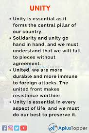 Essay On Unity Unity Essay For Students And Children In English A Plus Topper It has diversity both in its physical and cultural aspects. essay on unity unity essay for