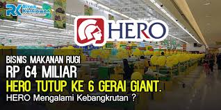 Hero menutup semua gerai giant pada juli nanti karena ingin fokus ke bisnis lain. Benarkah Hero Mengalami Kebangkrutan Rivan Kurniawan