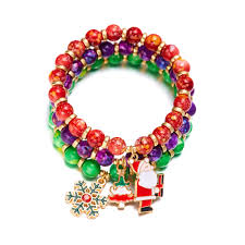 Christmas Beaded Charm Bracelets