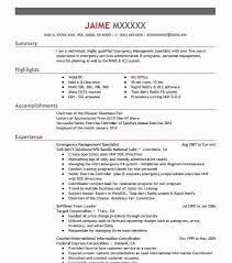 Professional emergency communications specialist templates to. Emergency Management Specialist Resume Example Livecareer