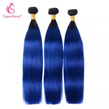 5 packs jumbo hair extensions kanekalon braiding hair box twist braids for human $7.29 saidi box braids 24  blue purple pink braiding hair crochet extension 6 pack Ombre Straight Human Hair Weave 1b Blue 3 Bundles Supernova Hair