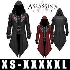 New Cosplay Assassins Creed Costume Devil Fashion Mens Gothic Hooded Jacket  Coat Red Black Diesel Punk Assassin Creed | Wish