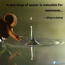 In them, water is the eye of the earth. A One Drop Of Water Is Va Quotes Writings By Shipra Singh Rajput Yourquote