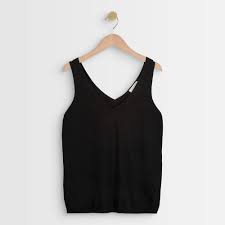 Get women's black knit vest delivered to your door. Alizee Black Knitted Vest Top Women Maison 123