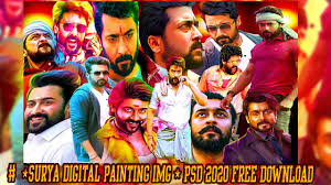 Actor Surya Digital Painting Psd 2020 Free Download Guru Edits Youtube
