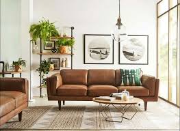 Modern Setting For Brown Leather Couch Coffee Table Diy Mid Century Modern Living Room Decor Modern Living Room Brown Living Room Decor Modern