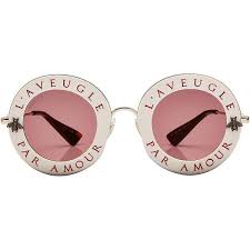 Gucci L Aveugle Par Amour Round Sunglasses 440 Liked On Polyvore Featuring Accessories Eyewear Sunglasses W Round Sunglasses Sunglasses Pink Eyeglasses
