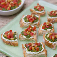 Grab your goats cheese log. Goat Cheese Pesto And Tomato Crostini A Well Seasoned Kitchen