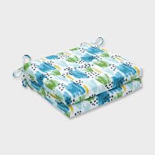 20 X 20 X 3 2pk Flicker Seaglass Squared Corners Outdoor Seat Cushions Blue Pillow Perfect Blue Green Yellow Outdoor Seat Cushions Blue Pillows Outdoor Dining Chair Cushions