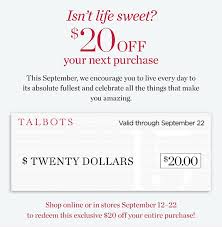 Check spelling or type a new query. Talbots 20 Off Just For You Milled