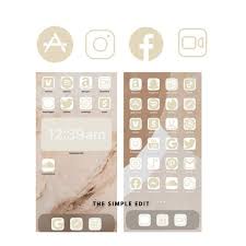 95 Beige Iphone Ios 14 App Icons Covers 95 Beige Social Media Set App Icons Apple Ios App Covers App Icon Find My Friends Icon