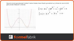 Gerade und ungerade funktionen sind in der mathematik zwei klassen von funktionen, die bestimmte symmetrieeigenschaften aufweisen: Steckbriefaufgabe Funktion 4 Grades Mit Symmetrie Zur Y Achse Youtube
