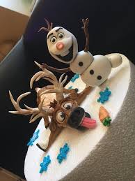 Tortendeko Frozen Eiskonigin Caketopper Fondant Figuren Olaf Und Sven Tortendeko Fondant Figuren Einfach Fondant Figuren