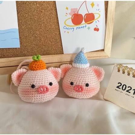 Móc Khoá Heo Bằng Len Nhồi Bông - Thú Bông Handmade Đan Móc Thủ Công Làm  Bằng Tay