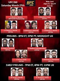 Mcgregor 2 ufc fight night: Updated Ufc 260 Card Via Bigmarcel24 On Twitter Mma
